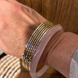 3/$18 Faceted Bangle Bracelet Set - New - Lot 537